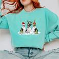Christmas Boston Terrier Santa Dog Lover Comfort Colors Sweatshirt Chalky Mint