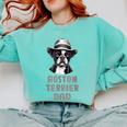 Cute Boston Terrier Dad Dog Lovers Puppy Bostie Owner Comfort Colors Sweatshirt Chalky Mint