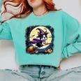 Cute Boston Terrier Halloween Costume Dog Lover Women Girls Comfort Colors Sweatshirt Chalky Mint