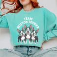 Cute Cartoon For Dog Owners Pet Team Boston Terrier Comfort Colors Sweatshirt Chalky Mint