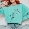 Dandelion Boston Terrier Flower Floral Bostie Tree Comfort Colors Sweatshirt Chalky Mint