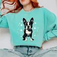 Dog Boston Terrier For Men Women Comfort Colors Sweatshirt Chalky Mint