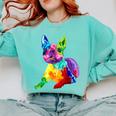 Dog Lover Boston Terrier Dog Colorful Boston Terrier Men Women Kids Comfort Colors Sweatshirt Chalky Mint