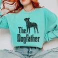 The Dogfather Boston Terrier Dog Funny Dog Gift T-Shirt For Men Women Girls Kids Comfort Colors Sweatshirt Chalky Mint