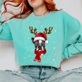 Family Matching Reindeer Xmas Boston Terrier Christmas Comfort Colors Sweatshirt Chalky Mint