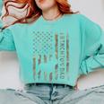 Frenchton Dad French Bulldog Boston Terrier Camo USA Flag Comfort Colors Sweatshirt Chalky Mint