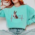 Heartbeat Boston Terrier Dog Comfort Colors Sweatshirt Chalky Mint