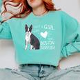 Just A Girl Who Loves Her Boston Terrier Puppy Love Comfort Colors Sweatshirt Chalky Mint