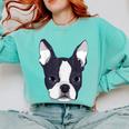 Kids Boston Terrier Dog For Women And Girls Comfort Colors Sweatshirt Chalky Mint