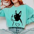 I Love My Boston Terrier Dog With Heart Comfort Colors Sweatshirt Chalky Mint