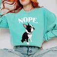 Love NOPE Boston Terrier Dog Lover Comfort Colors Sweatshirt Chalky Mint