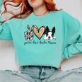 Peace Love Boston Terrier Boston Terrier Lover Dog Mom Comfort Colors Sweatshirt Chalky Mint