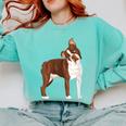 Red Boston Terrier Dog Comfort Colors Sweatshirt Chalky Mint
