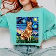 Red Heeler Starry Night Cattle Dog Colorful Art By Aja For Men Women Girls Kids Comfort Colors Sweatshirt Chalky Mint