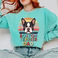 Retro Boston Terrier Dad Comfort Colors Sweatshirt Chalky Mint