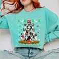 Ugly Sweater Christmas Tree Boston Terrier Dog Xmas Pajama Comfort Colors Sweatshirt Chalky Mint