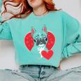 Valentine's Day Boston Terrier Comfort Colors Sweatshirt Chalky Mint
