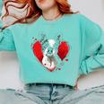 Valentine's Day Boston Terrier Dog Comfort Colors Sweatshirt Chalky Mint