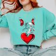 Valentine's Day Boston Terrier Dog Vector Comfort Colors Sweatshirt Chalky Mint