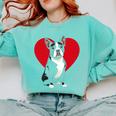 Valentine's Day Boston Terrier Lover Comfort Colors Sweatshirt Chalky Mint