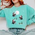 Xmas Tree Santa Riding Boston Terrier Christmas Comfort Colors Sweatshirt Chalky Mint