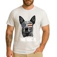 4th July Blue Heeler Dog Merica Patriotic USA Flag Cute Men's Casual T-Shirt White