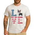 4th Of July Decor Patriotic LOVE Boston Terrier USA Flag Men's Casual T-Shirt White