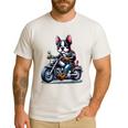 Biker Boston Terrier Dog Riding Motorbike Men's Casual T-Shirt White