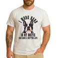 Bostie Mama Dog Dad Boston Terrier For Men Women Men's Casual T-Shirt White