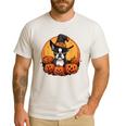 Boston Terrier Bostie Dog Breed Pet Halloween Pumpkins Men's Casual T-Shirt White