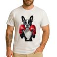 Boston Terrier Boxing Men's Casual T-Shirt White