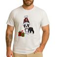 Boston Terrier Christmas T Shirt-Life Is Merrier Premium Tri-Blend Men's Casual T-Shirt White