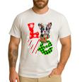 Boston Terrier Christmas Tree Lights Santa Dog Xmas For Men Women Kids Men's Casual T-Shirt White