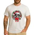 Boston Terrier Christmas Wreath Decoration Xmas Pajamas Men's Casual T-Shirt White