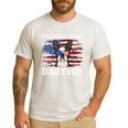 Boston Terrier Dad American Flag 4th Of July Dog Fathers Day Men's Casual T-Shirt White