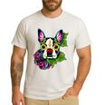 Boston Terrier In Day Of The Dead Sugar Skull Dog Men's Casual T-Shirt White