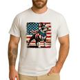 Boston Terrier Dog 4th Of July USA American Flag Patriotic Men's Casual T-Shirt White