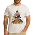 Boston Terrier Dog Christmas Tree Lights Xmas Pajama For Men Women Kids Men's Casual T-Shirt White