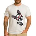 Boston Terrier Dog From Side Boston Bull Men's Casual T-Shirt White