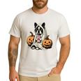 Boston Terrier Ghost Boo Halloween Costume Spooky Season Men's Casual T-Shirt White