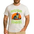 Boston Terrier Halloween Zombie American Gentleman Dog Lover Men's Casual T-Shirt White