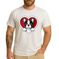 Boston Terrier Heart Cute Puppy Lover Or Dog Owner Men's Casual T-Shirt White