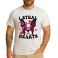 Boston Terrier Heart Glasses Girls Bostie Valentines Day Men's Casual T-Shirt White