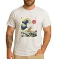 Boston Terrier Japanese Kanagawa Wave Surf Dog Men's Casual T-Shirt White