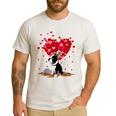 Boston Terrier Lover Heart Shape Boston Terrier Valentine Men's Casual T-Shirt White