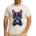 Boston Terrier Lovers Gaming Headphones Boston Terrier Men's Casual T-Shirt White