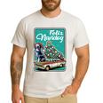 Boston Terrier Merry Christmas Tree Truck Dog X-Mas Men's Casual T-Shirt White