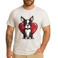 Boston Terrier Mom Dad Bostie Dog Lover Valentines Day Men's Casual T-Shirt White