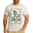 Boston Terrier Mom Skeleton Tarot Card Witch Vibes Dog Mom Men's Casual T-Shirt White