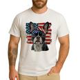 Boston Terrier Patriotic 4th Of July USA American Flag Men's Casual T-Shirt White